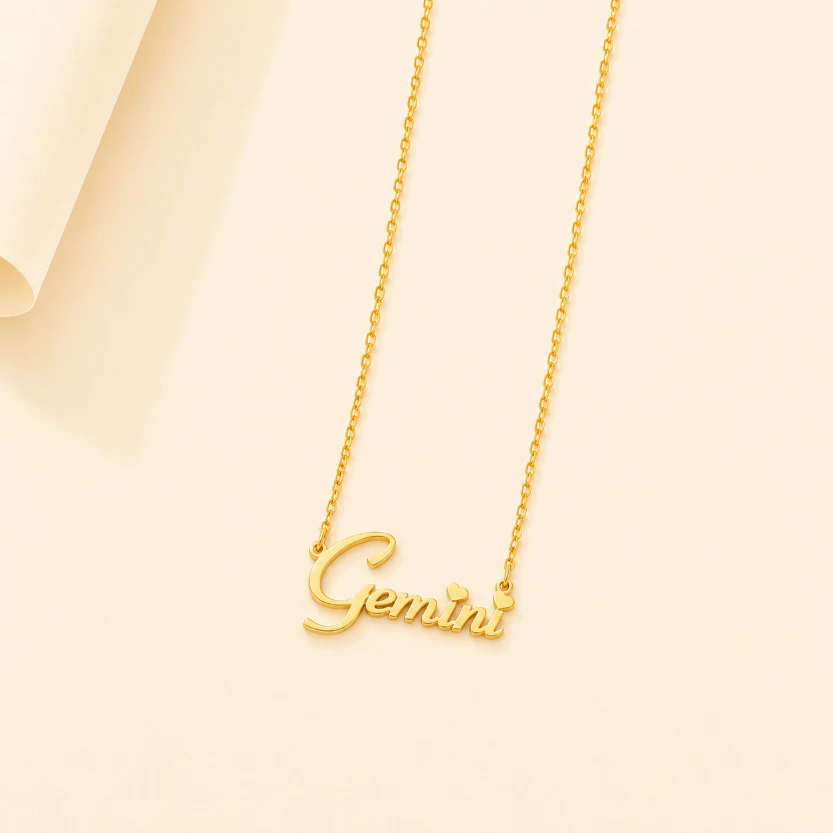 Gemini Constellation Necklace 18k Gold Plated