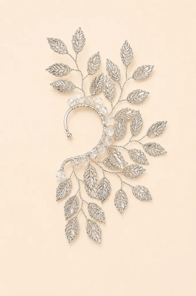 Silverleaf Crystal Earcuff
