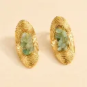 Jade Ridge Earrings 18k Gold Plated