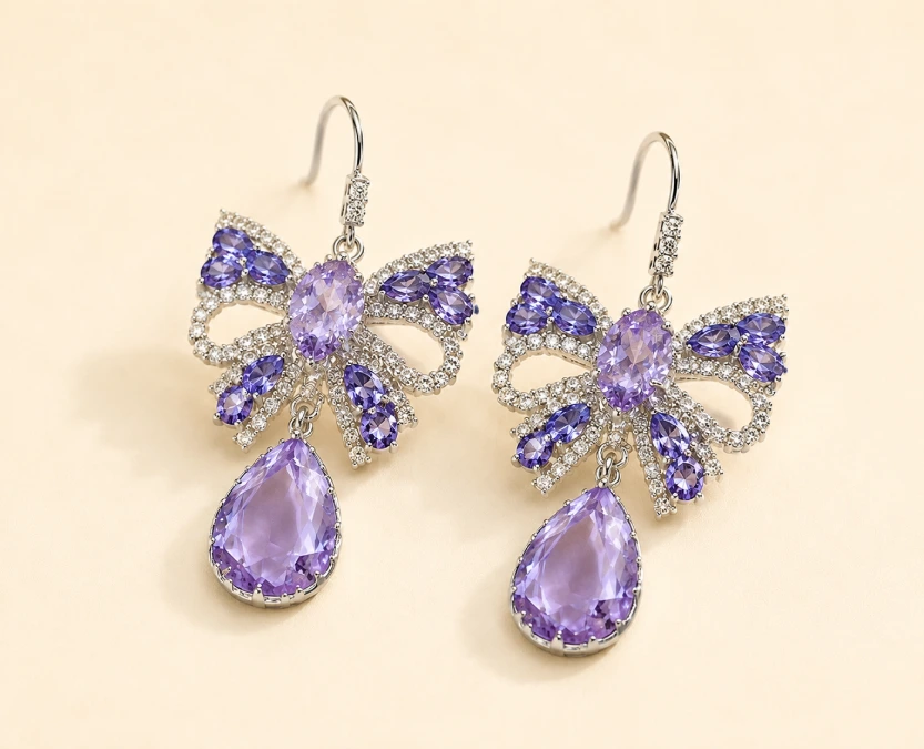 Lavender Wing Earrings