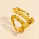 Contour Wave Open Ring 18k Gold Plated