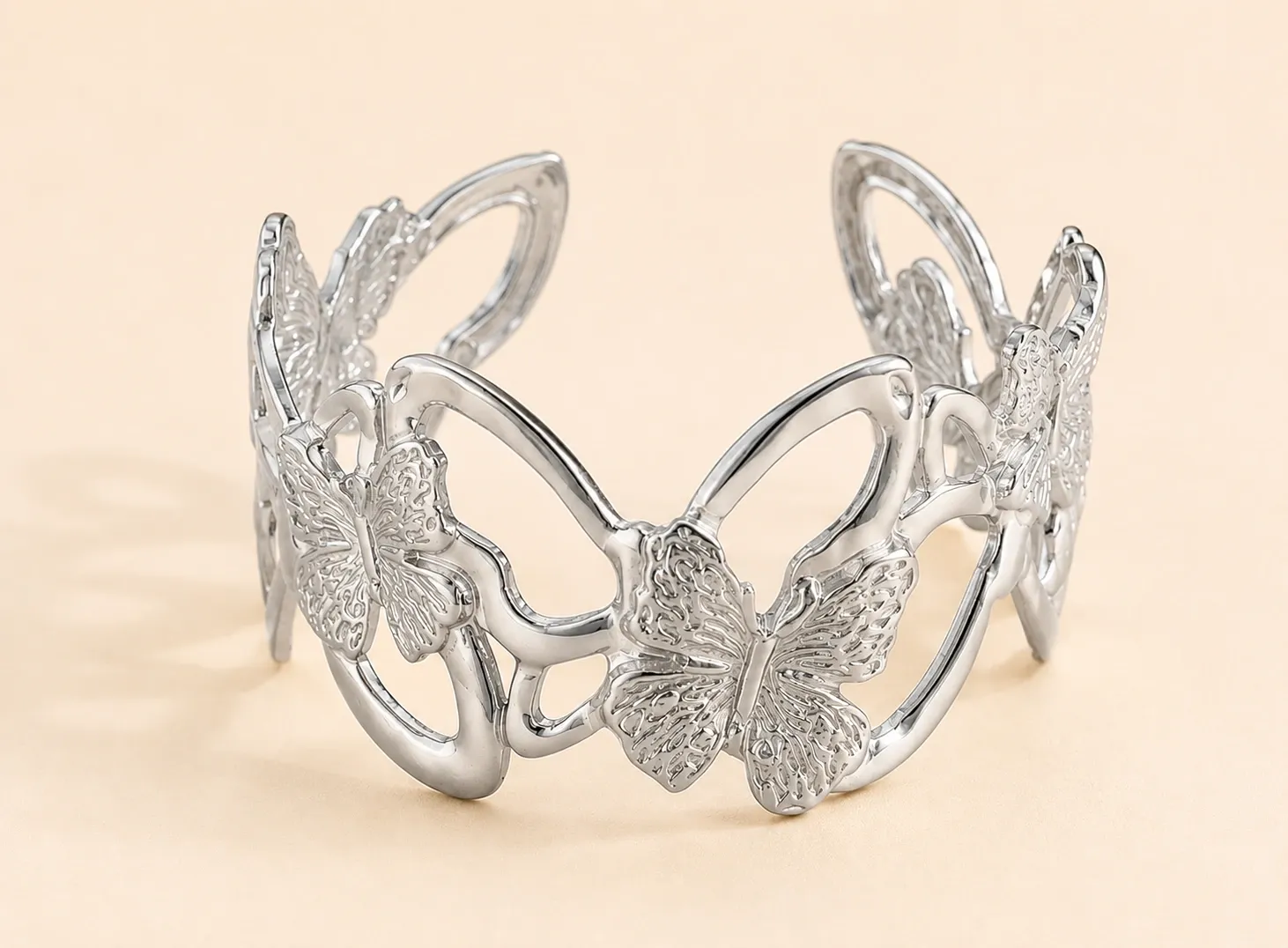 Silver Celestine Wing Bangle 18k Gold Plated