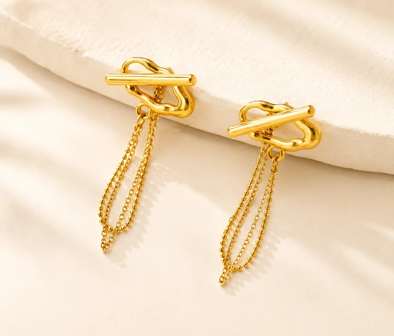 Barloop Chain Earrings 18k Gold Plated