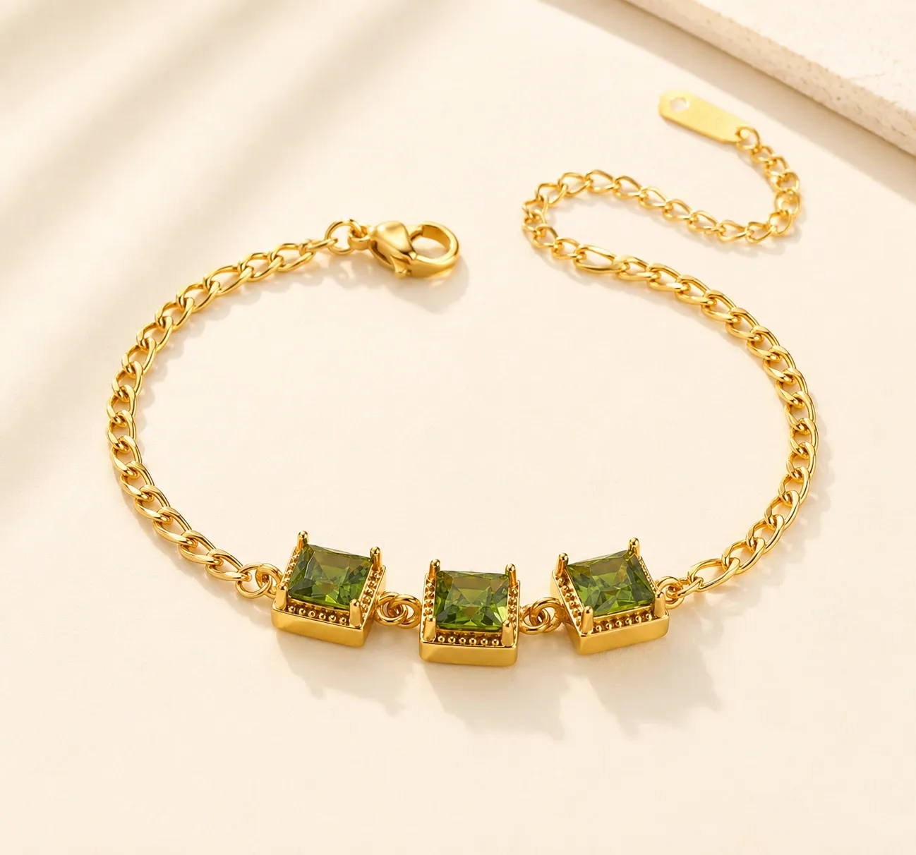Verdant Trio Bracelet 18k Gold Plated