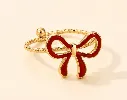 Bow Accent Open Ring 18k Gold Plated