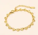 Hollow Heart Link Bracelet 18k Gold Plated