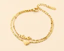 Love Word Heart Layered Bracelet 18k Gold Plated