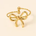 Bow Outline Open Ring 18k Gold Plated