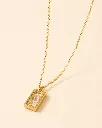 Triple Bar Crystal Necklace 18k Gold Plated