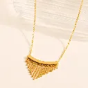 Chain Fringe Curve Necklace 18k Gold Plated
