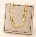 Dual Chain Bead Detail Necklace 18k Gold Plated