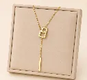 Interlocking Shape Drop Necklace 18k Gold Plated