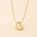 Curved Heart Detail Pendant 18k Gold Plated