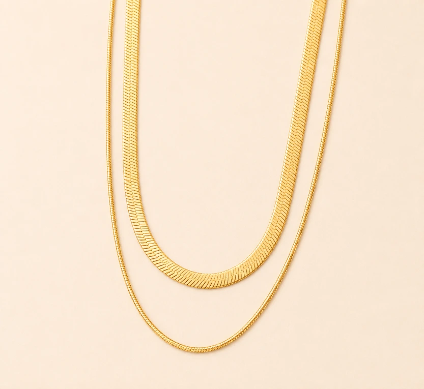 Dual Texture Chain Necklace