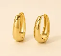 Wide Curved Hoop Earrings 18k Gold Plated