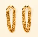 Arch Chain Fringe Earrings 18k Gold Plated