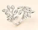 Leaf Frame Open Ring 18k Gold Plated
