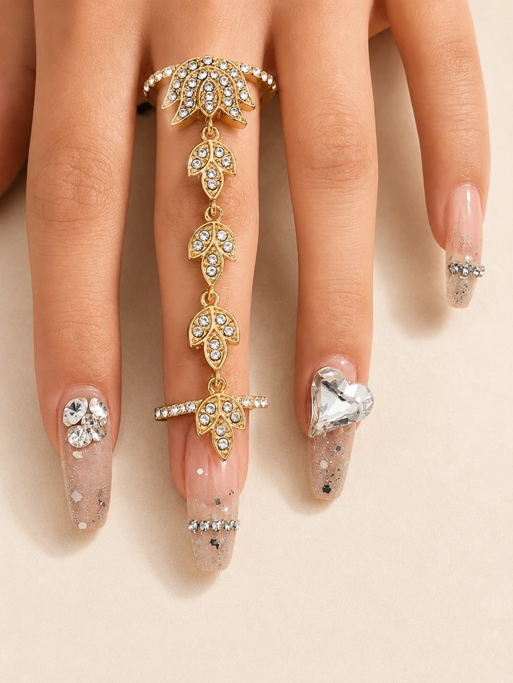 Leaf Hand Chain Ring