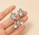 Floral Teardrop Drop Earrings