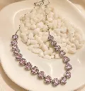 Pink Heart Link Necklace