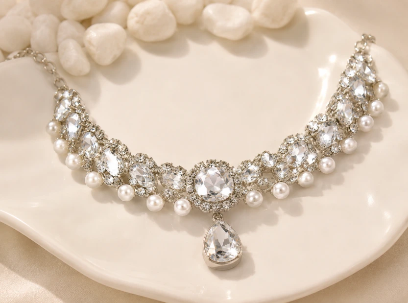 Crystal Teardrop Choker