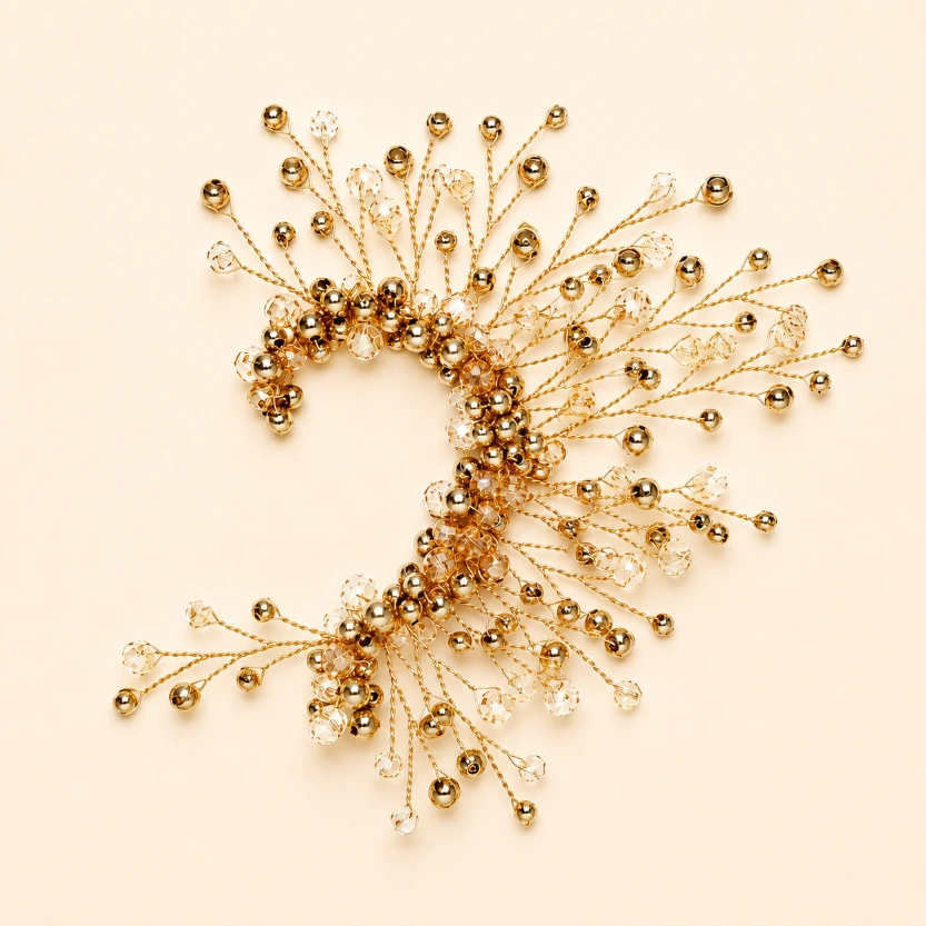 Gold Crystal Vine Ear Cuff