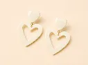 Double Heart Drop Earrings