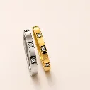 Non Tarnish 18K Gold Plated Stone Studded Titanium Ring