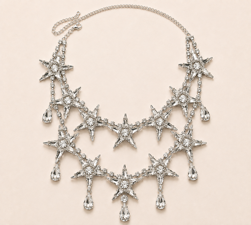 Exaggerated Two Layered Star Necklace