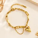 Stylish Heart Charm 18k Gold Plated Bracelet