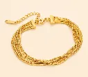 Multi-Layered Snake Chain 18k Gold Plated Bracelet