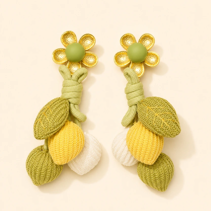 Handmade Leaves Shape Drop Earrings